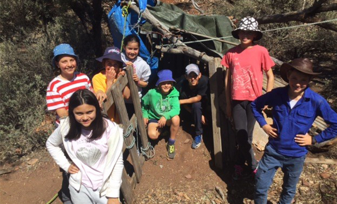 Students playing outside