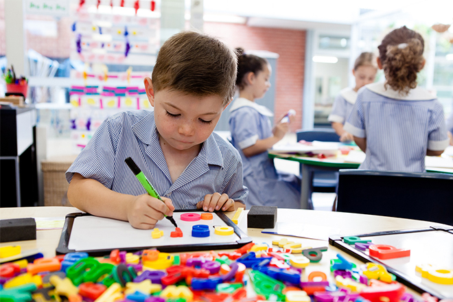 Student at literacy program