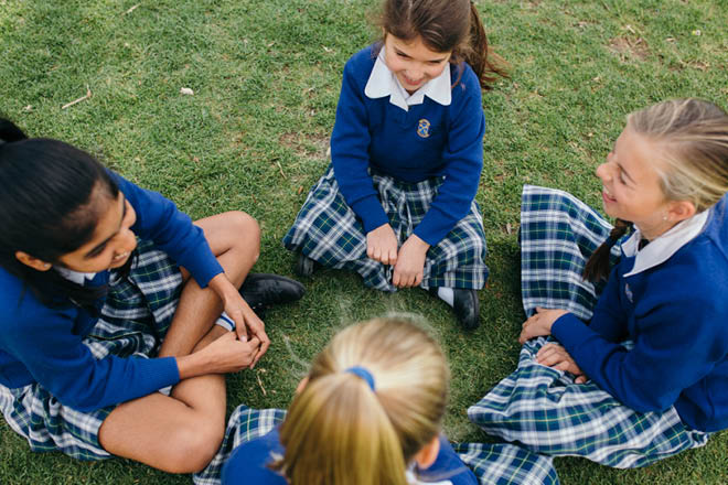 Children sitting in a circle