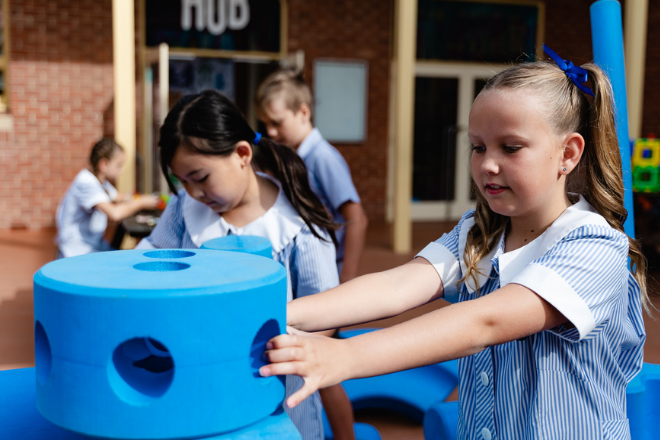 Children playing at school